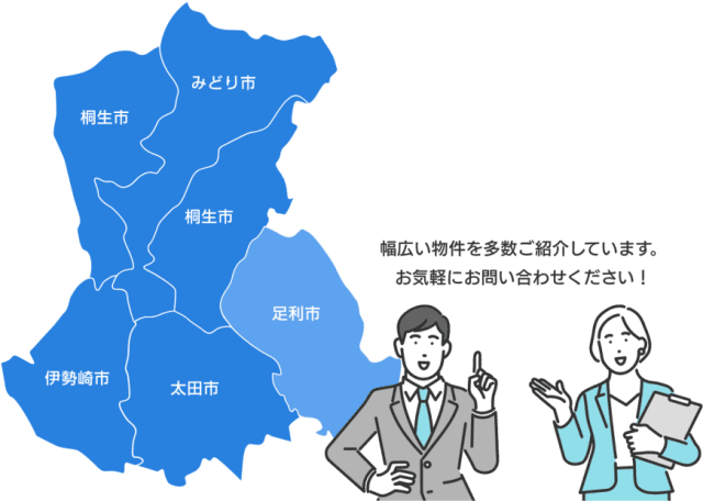 幅広い物件を多数ご紹介しています。 お気軽にお問い合わせください！